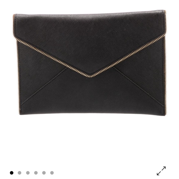 Rebecca Minkoff Clutch black with gold hardware - Picture 1 of 16